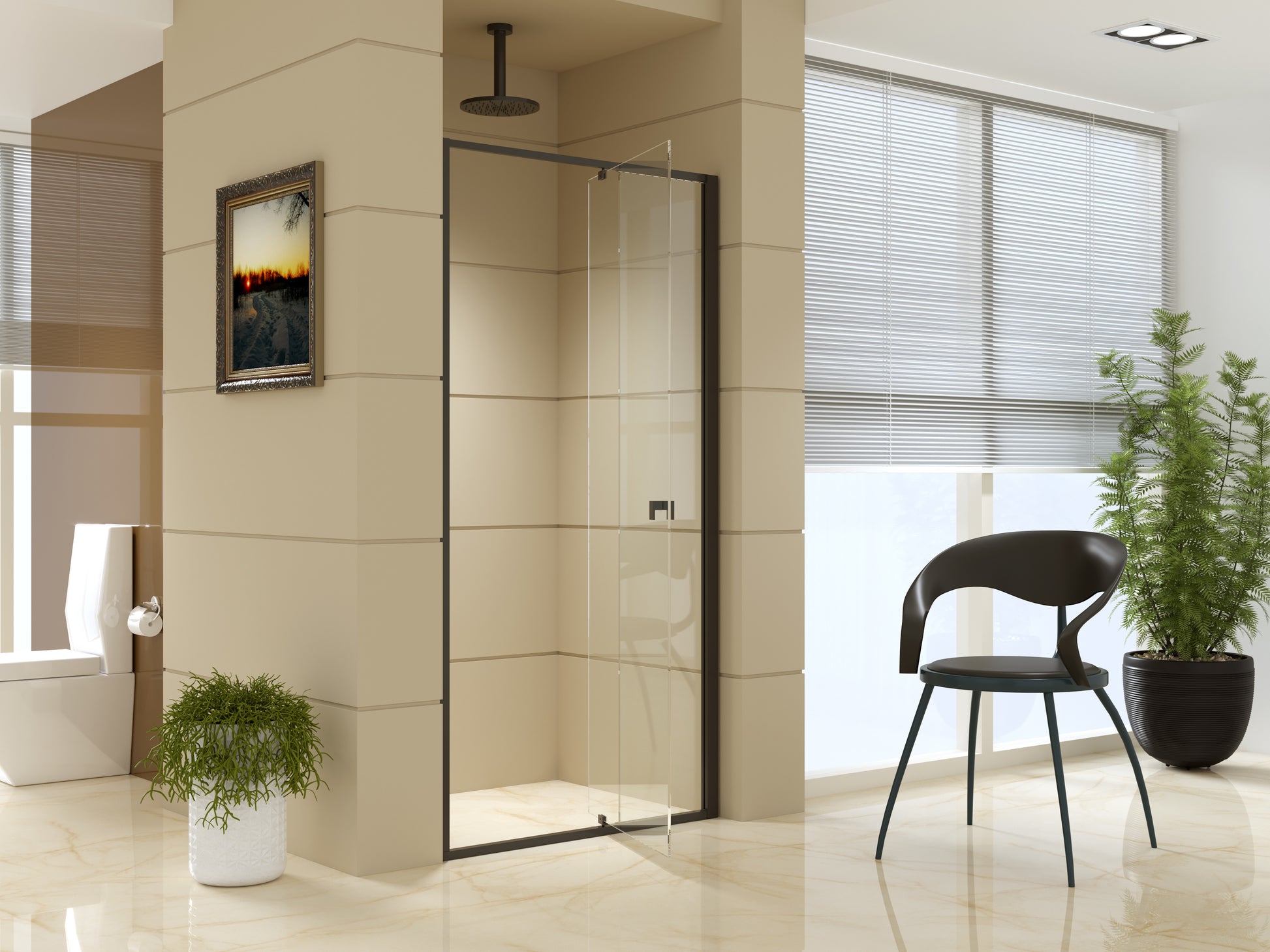 Adjustable Semi Frameless Shower Screen (98~106) x 195cm Australian Safety Glass - image2