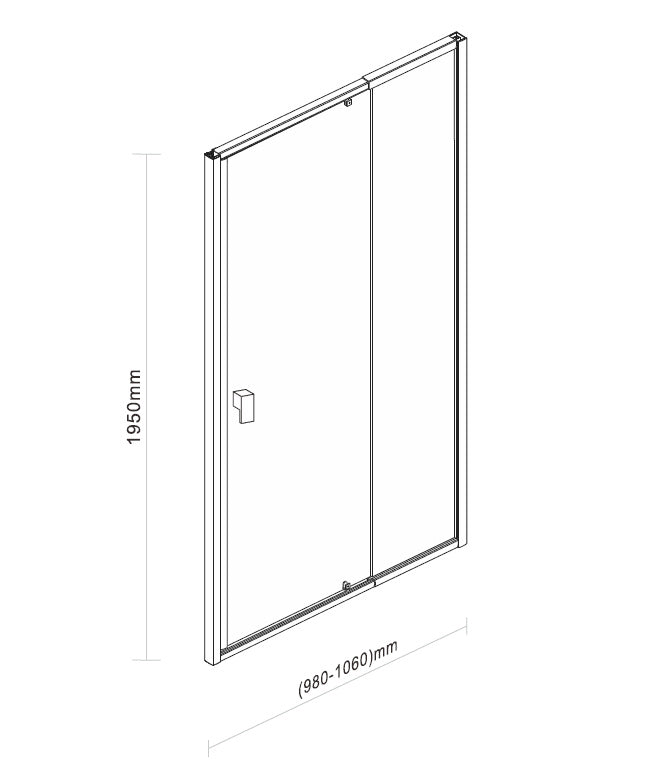 Adjustable Semi Frameless Shower Screen (98~106) x 195cm Australian Safety Glass - image3