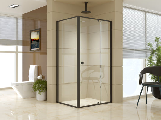 Semi Frameless Shower Screen (98~106)x 195cm & (77~80)x 195cm Side AS/NZS Glass - image1