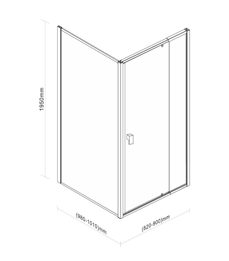 Semi Frameless Shower Screen (82~90)x 195cm & (98~101)x 195cm Side AS/NZS Glass - image3