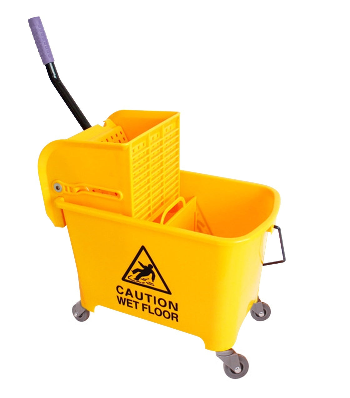 20L Deluxe Mop Wringer Bucket Side Press Janitor Commercial Cleaning - image1