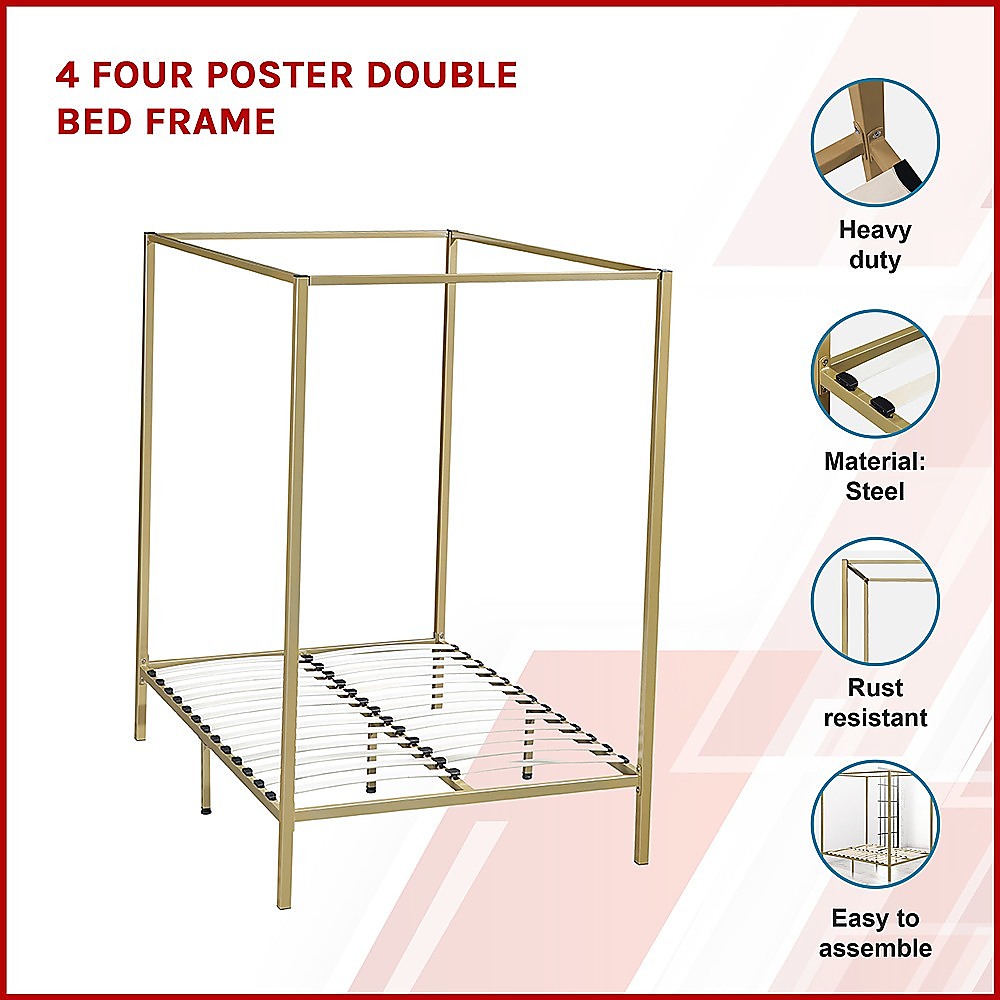 4 Four Poster Double Bed Frame - image3