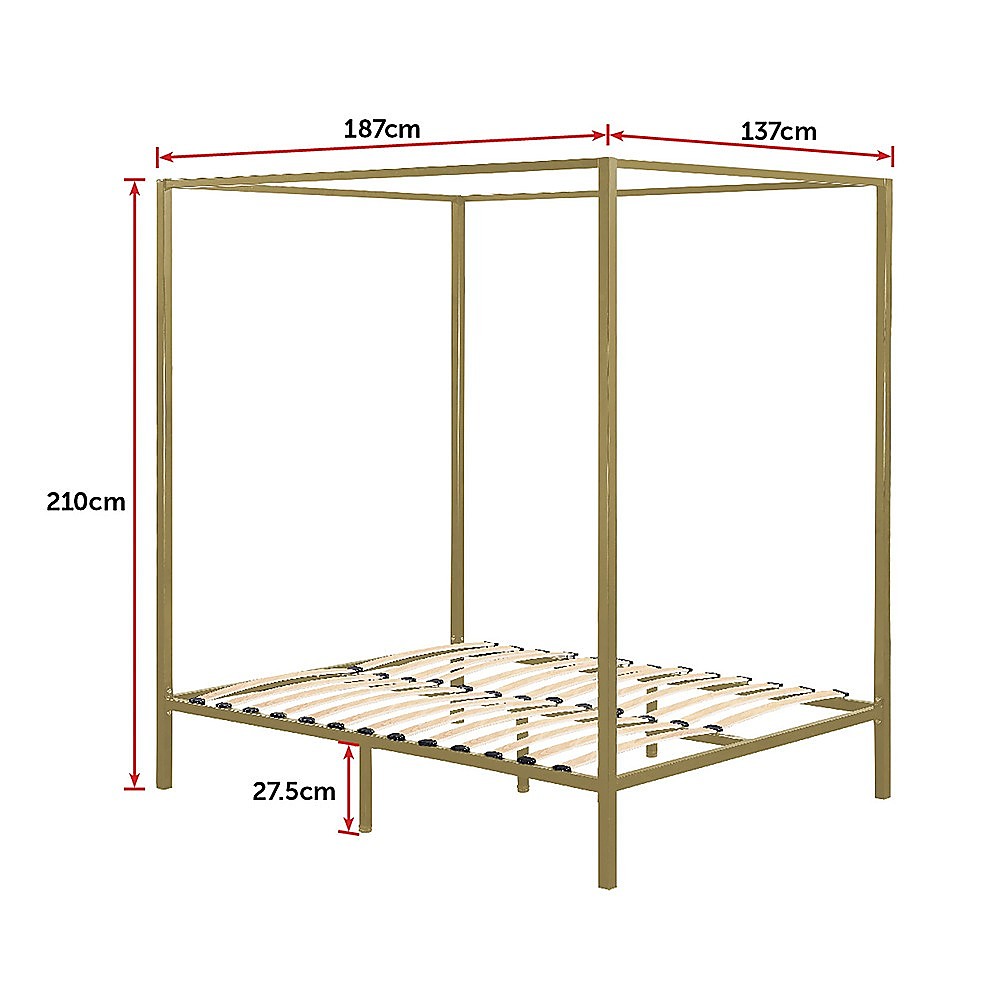 4 Four Poster Double Bed Frame - image6