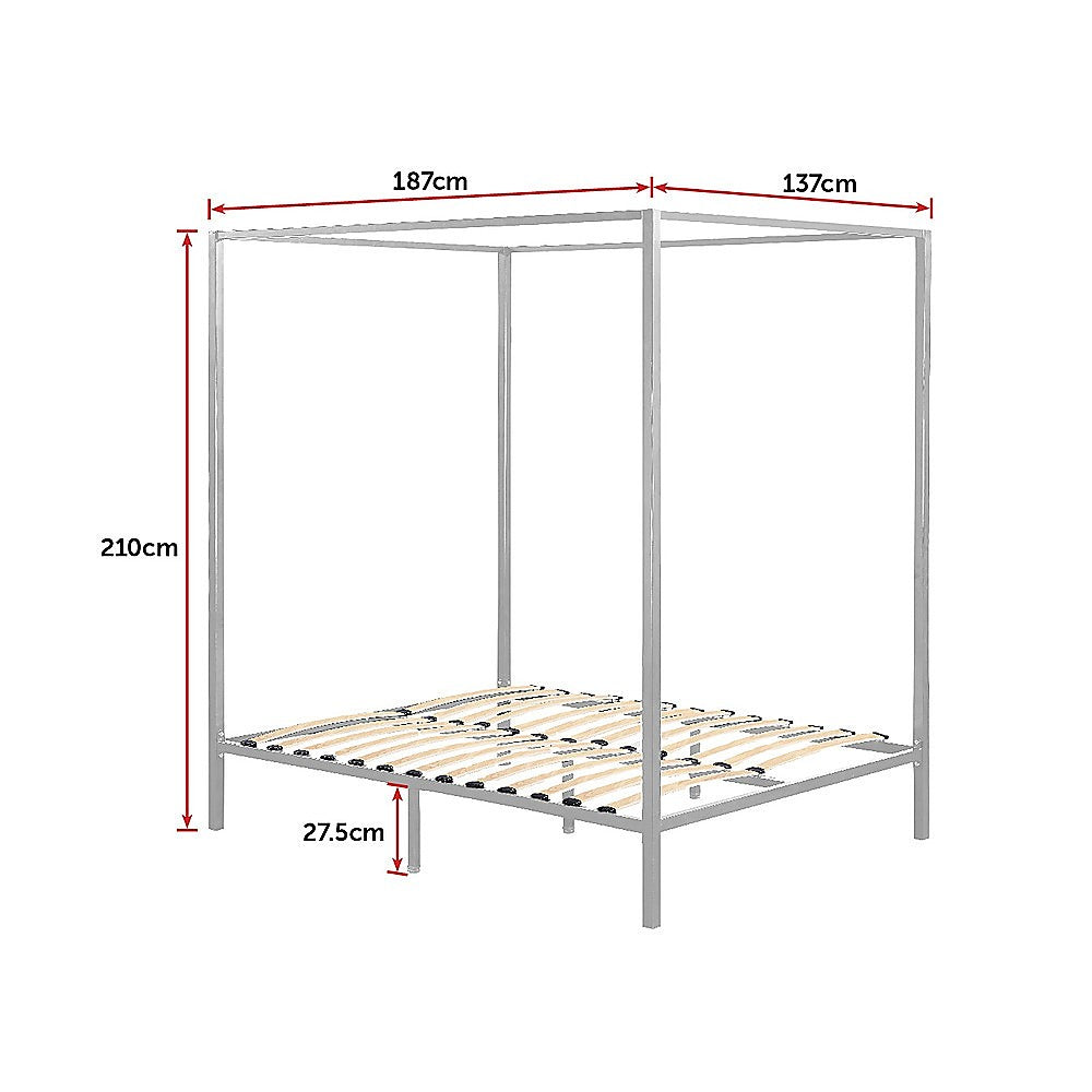 4 Four Poster Double Bed Frame - image6