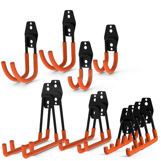 12-Pack Wall Mount Garage Hooks Tool Storage Workshop Organiser Heavy Duty Steel - image1