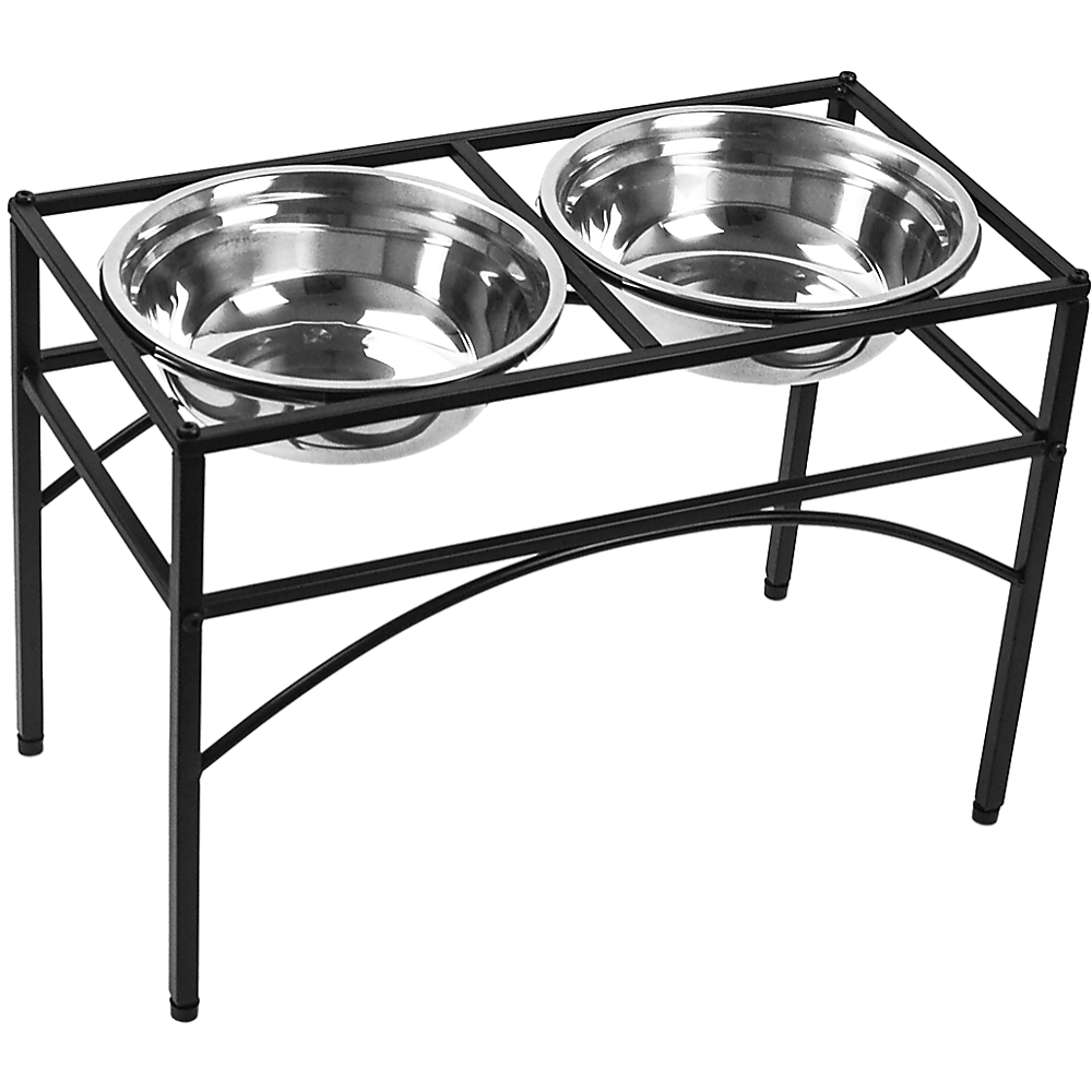 Dual Elevated Raised Pet Dog Puppy Feeder Bowl Stainless Steel Food Water Stand - image5