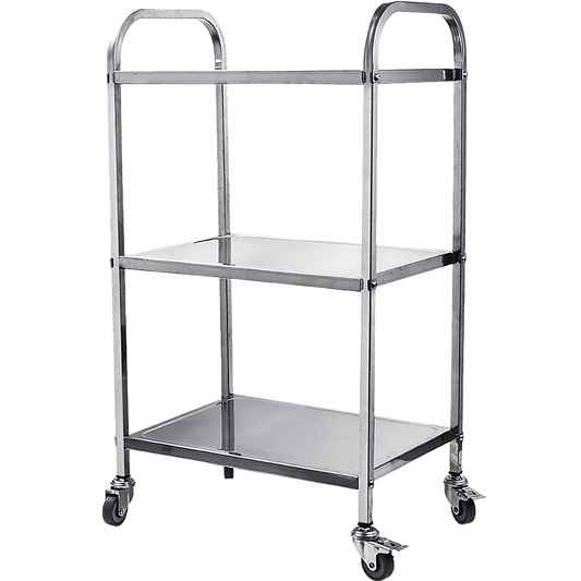 3 Tiers Food Trolley Cart Stainless Steel Utility Kitchen Dining Service - image1