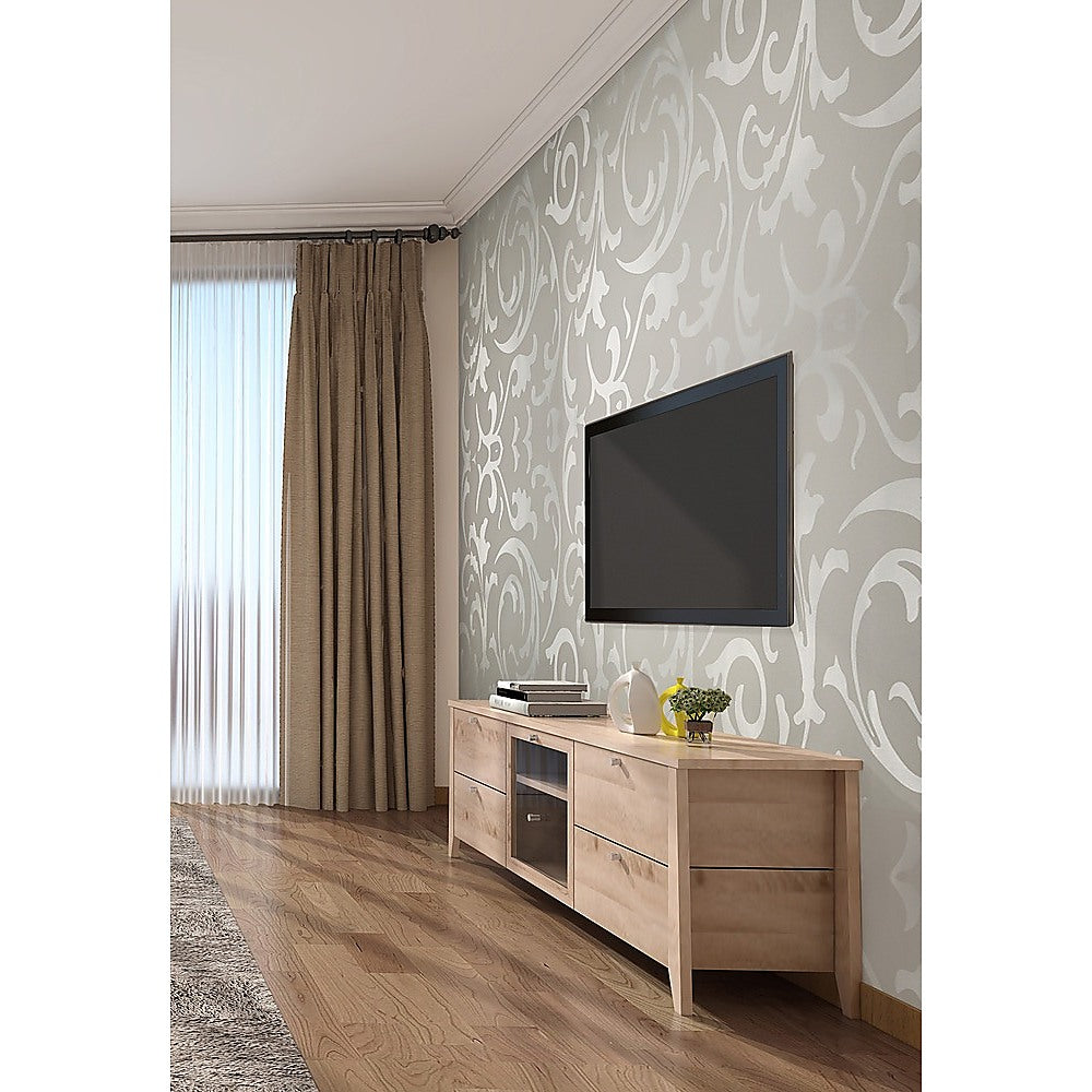 Wallpaper Silver Flower Pattern Non-woven Wall Paper Roll - image2