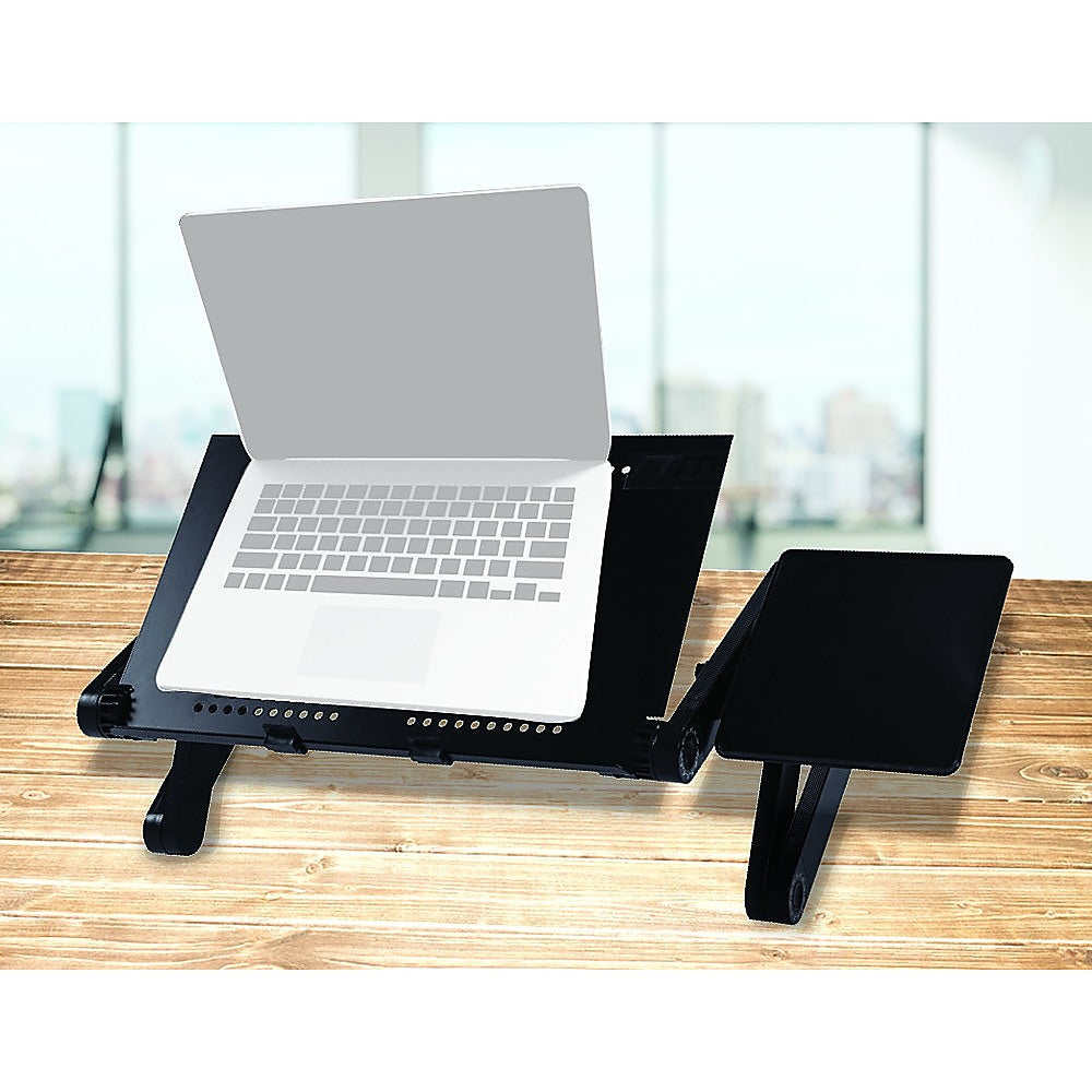 Aluminium Alloy Folding Laptop Computer Stand Desk Table Tray On Bed Mouse - image2