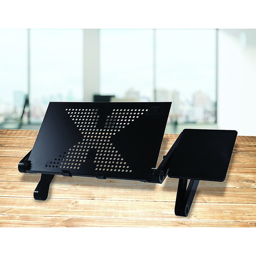 Aluminium Alloy Folding Laptop Computer Stand Desk Table Tray On Bed Mouse - image3