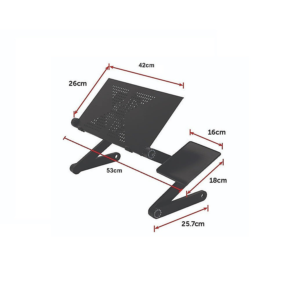 Aluminium Alloy Folding Laptop Computer Stand Desk Table Tray On Bed Mouse - image11
