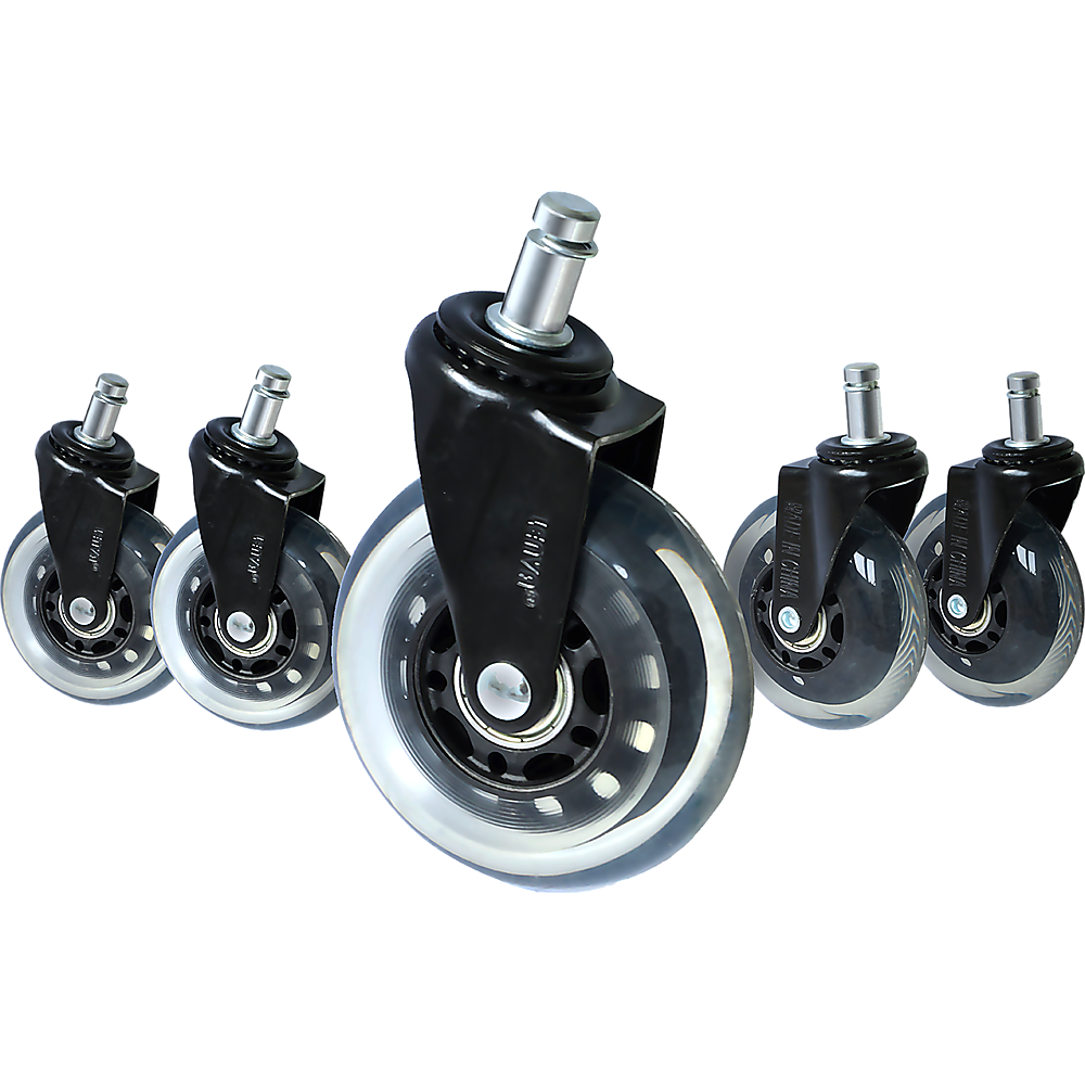 5x Office Chair Caster Wheels Set Heavy Duty & Safe for All Floors w/Universal Fit - image1