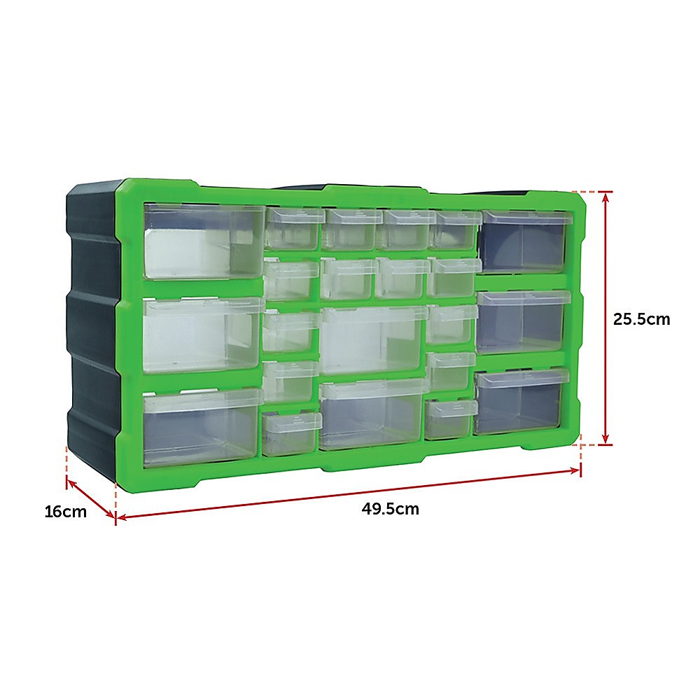 22 Multi Drawer Parts Storage Cabinet Unit Organiser Home Garage Tool Box - image7