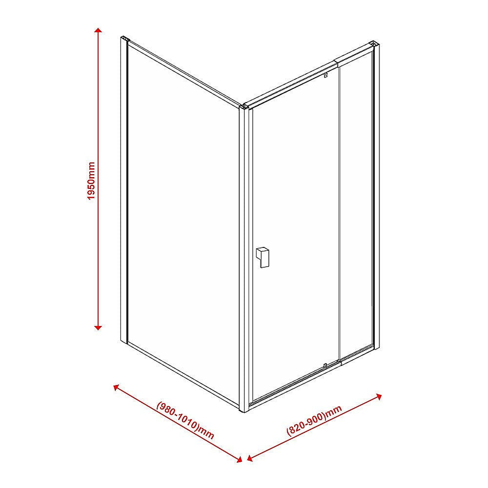 Semi Frameless Shower Screen (82~90)x 195cm & (98~101)x 195cm Side AS/NZS Glass - image8