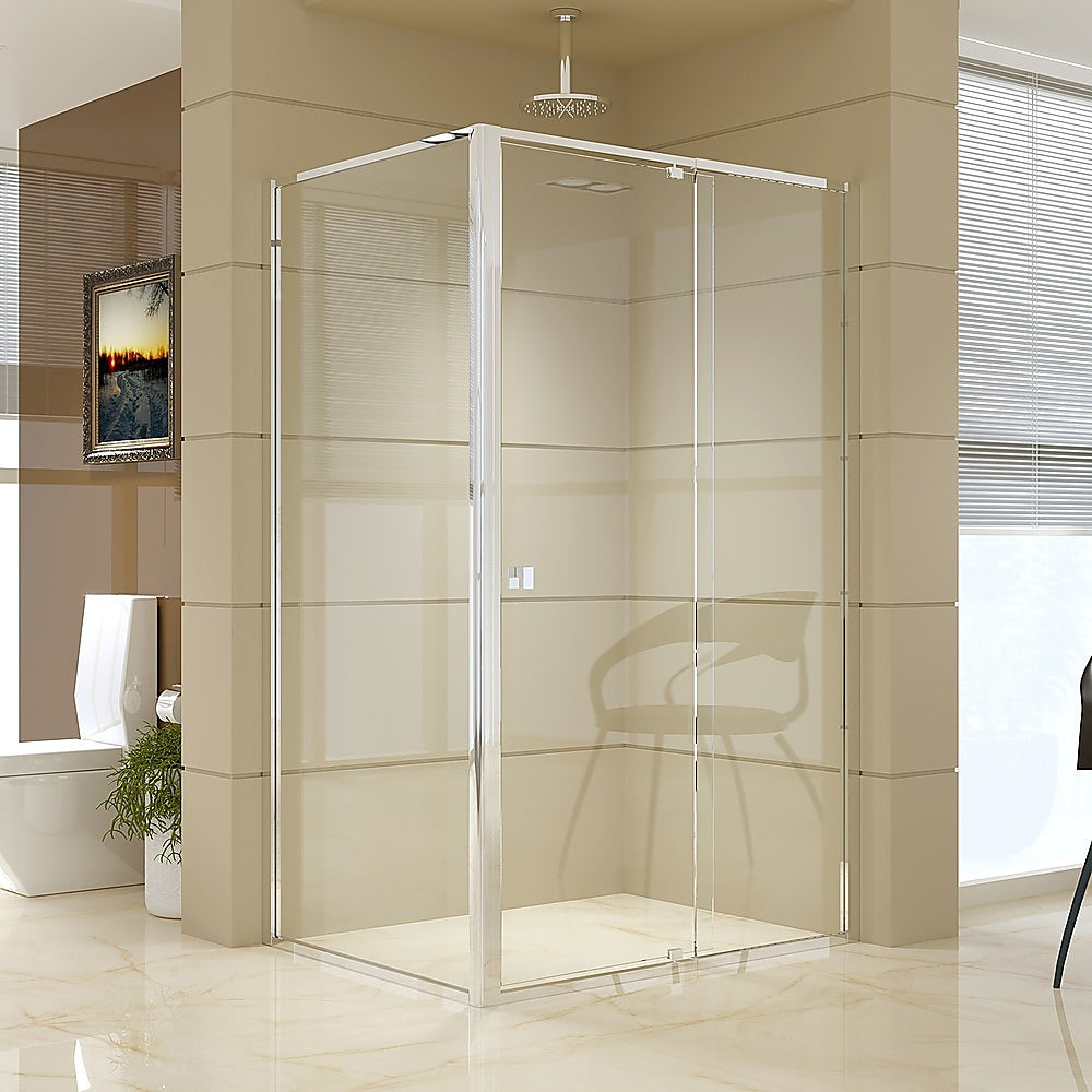 Semi Frameless Shower Screen (114~122)x 195cm & (89~92)x 195cm Side AS/NZS Glass - image2