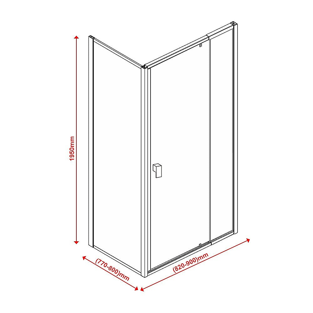 Semi Frameless Shower Screen (82~90)x 195cm & (77~80)x 195cm Side AS/NZS Glass - image9