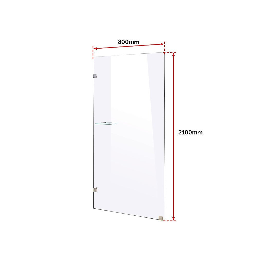 800 x 2100mm Frameless 10mm Safety Glass Shower Screen - image5