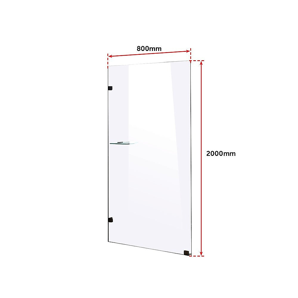 800 x 2000mm Frameless 10mm Safety Glass Shower Screen - image5