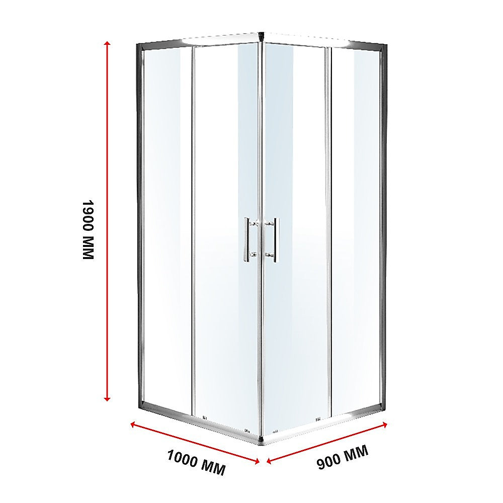 1000 x 900mm Sliding Door Nano Safety Glass Shower Screen By Della Francesca - image8