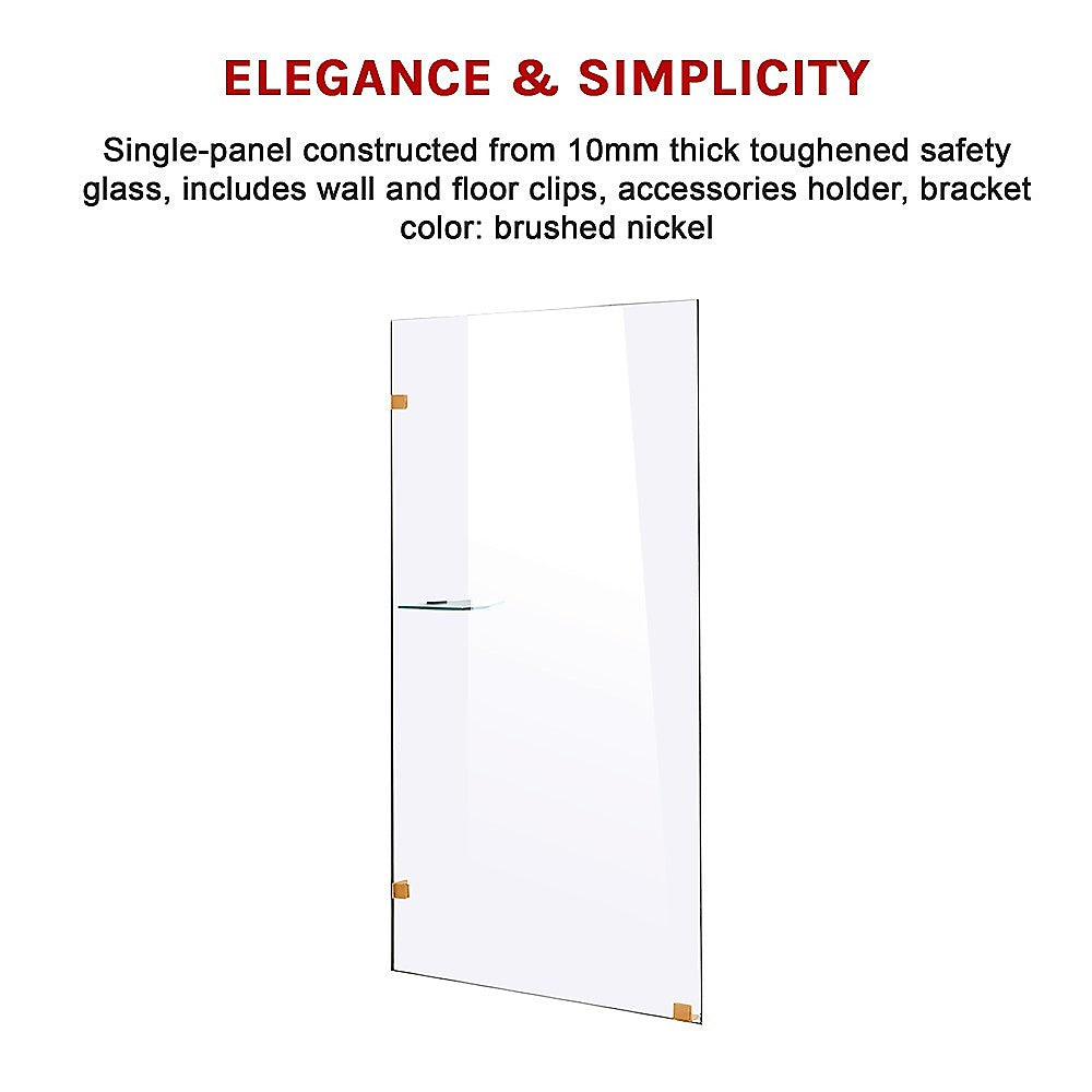 800 x 2000mm Frameless 10mm Safety Glass Shower Screen - image5