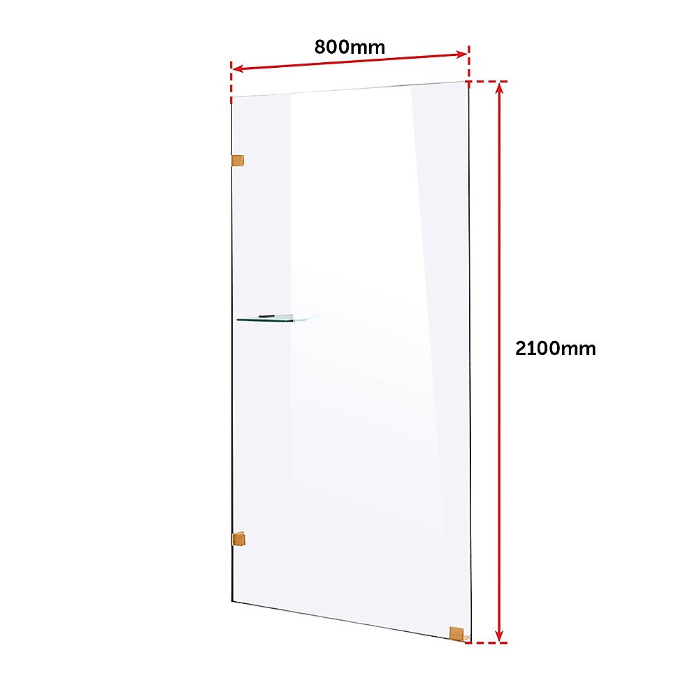 800 x 2000mm Frameless 10mm Safety Glass Shower Screen - image6