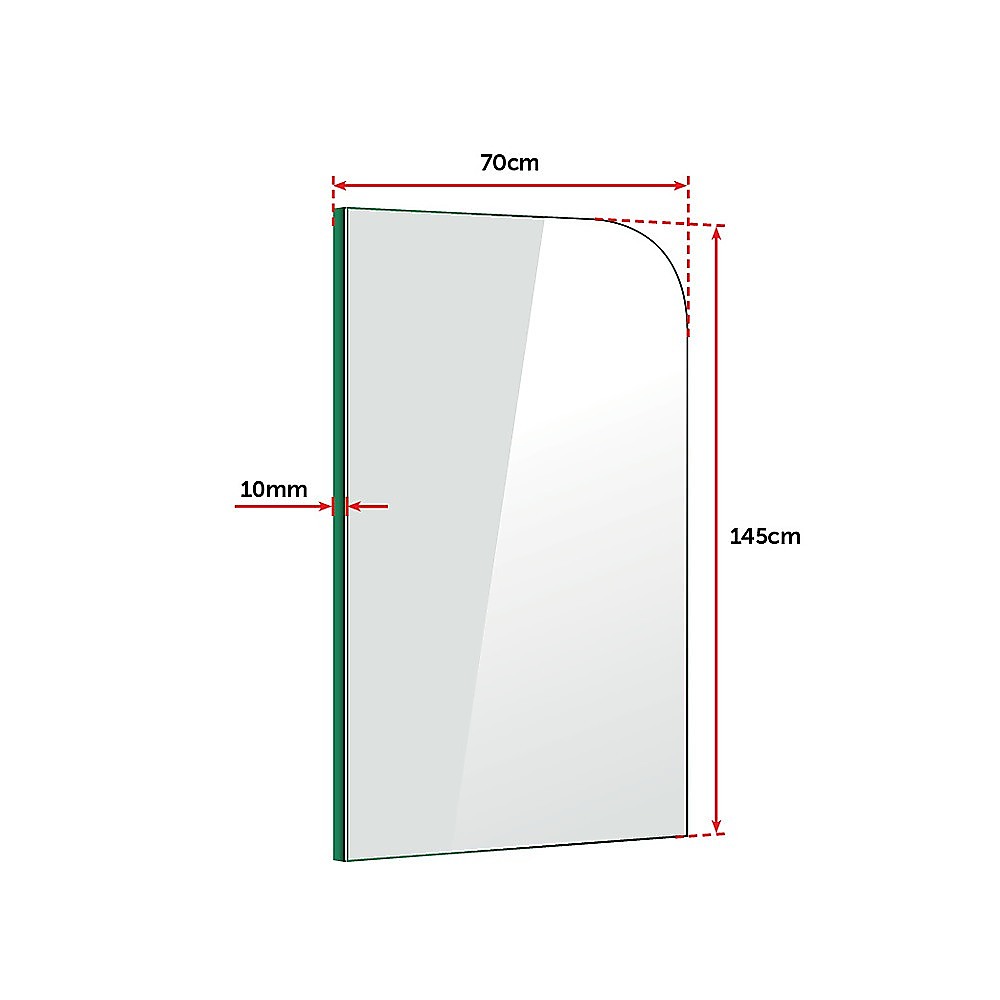 700 x 1450mm Frameless Bath Panel 10mm Glass Shower Screen By Della Francesca - image5