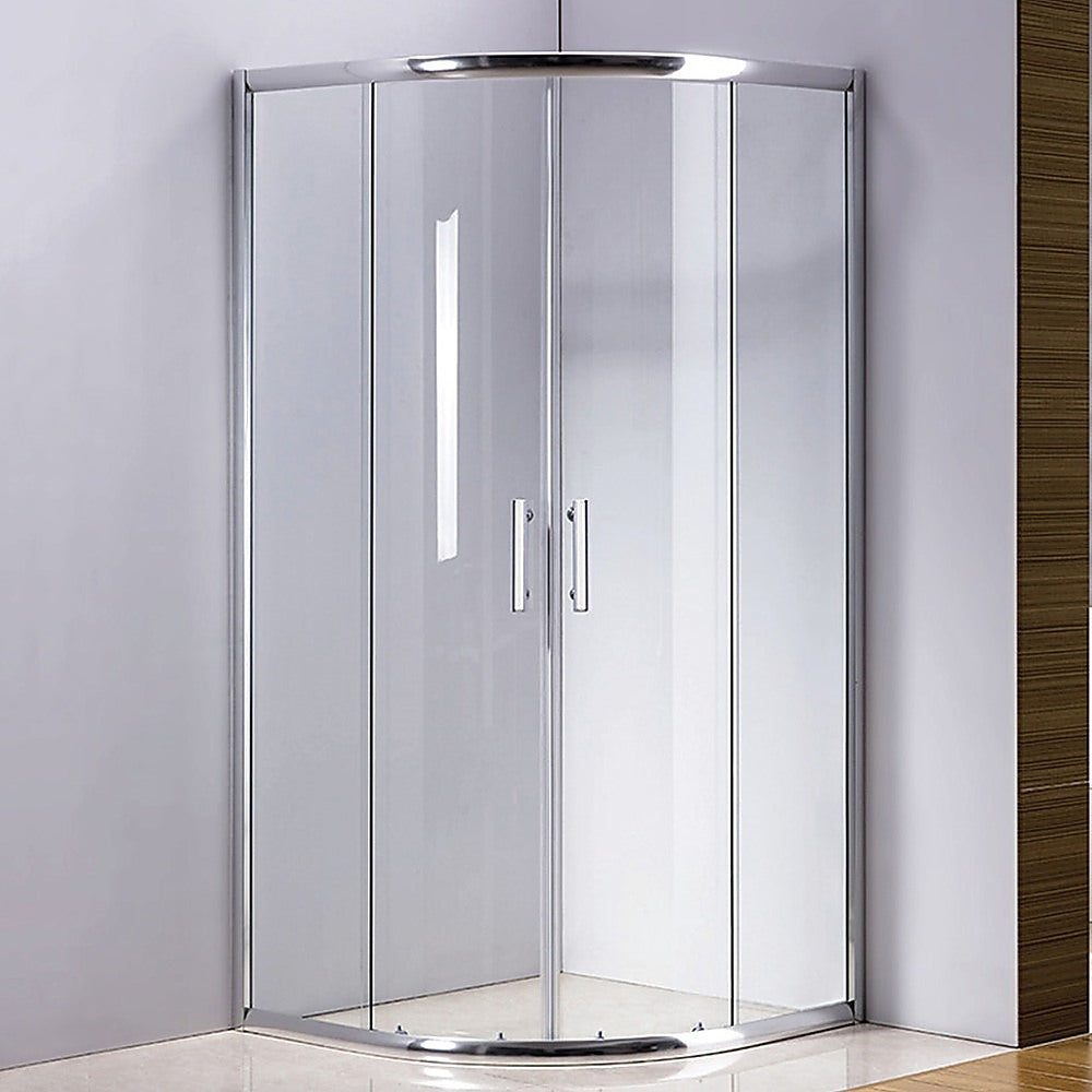 100 x 100cm Rounded Sliding 6mm Curved Shower Screen with Base in Chrome - image2