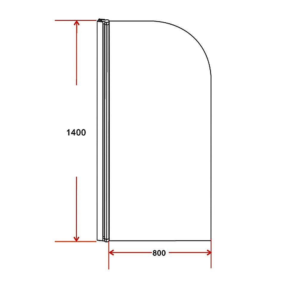 180∞ Pivot Door 6mm Safety Glass Bath Shower Screen 800x1400mm By Della Francesca - image8