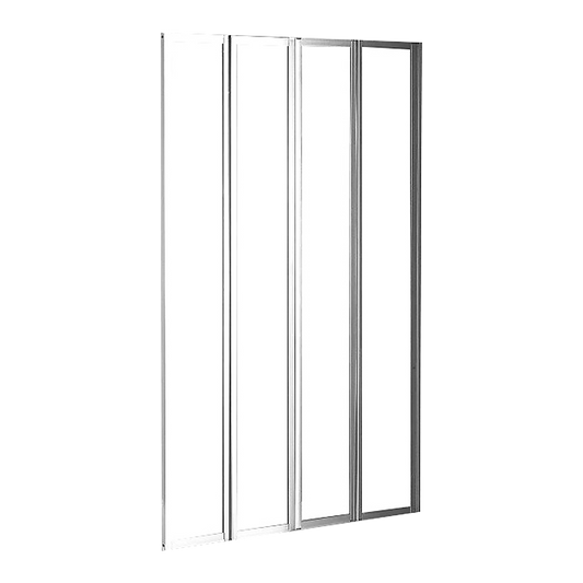 4 Fold Chrome Folding Bath Shower Screen Door Panel 1000 x 1400mm - image1