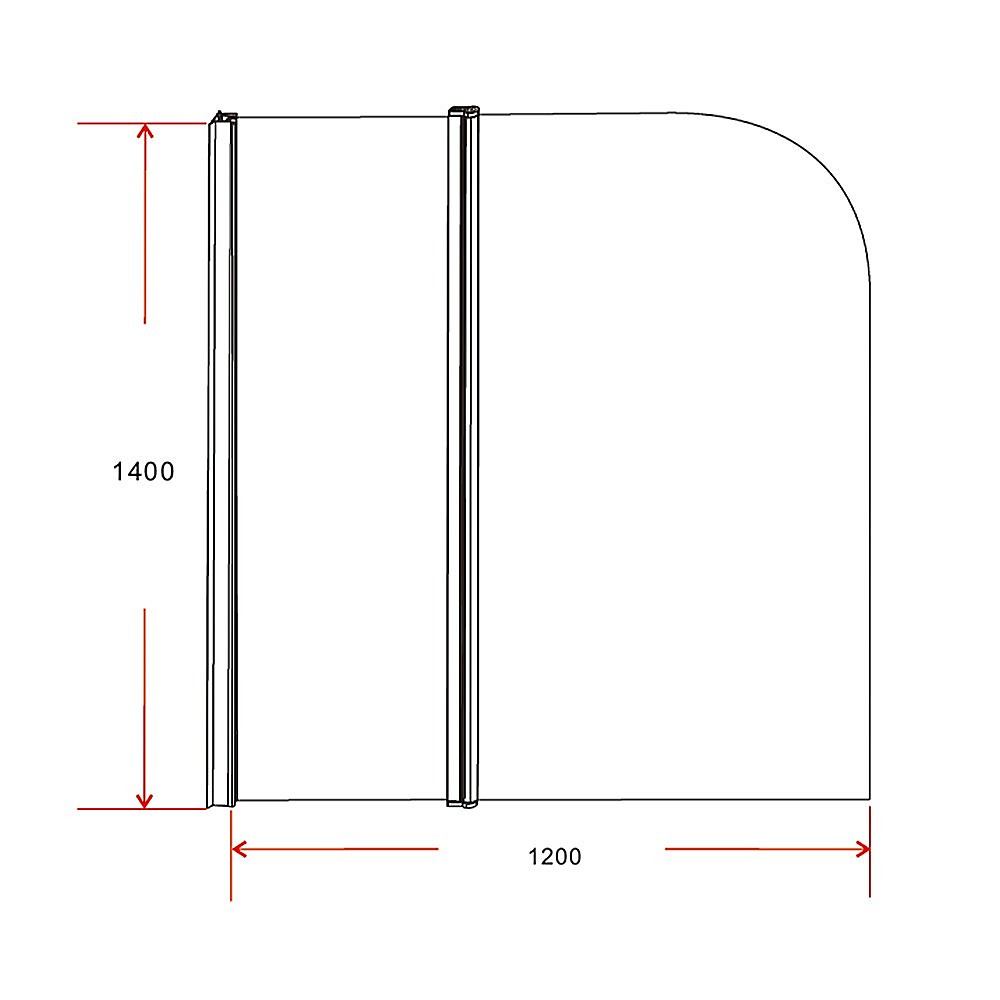 180∞ Pivot Door 6mm Safety Glass Bath Shower Screen 1200x1400mm By Della Francesca - image7