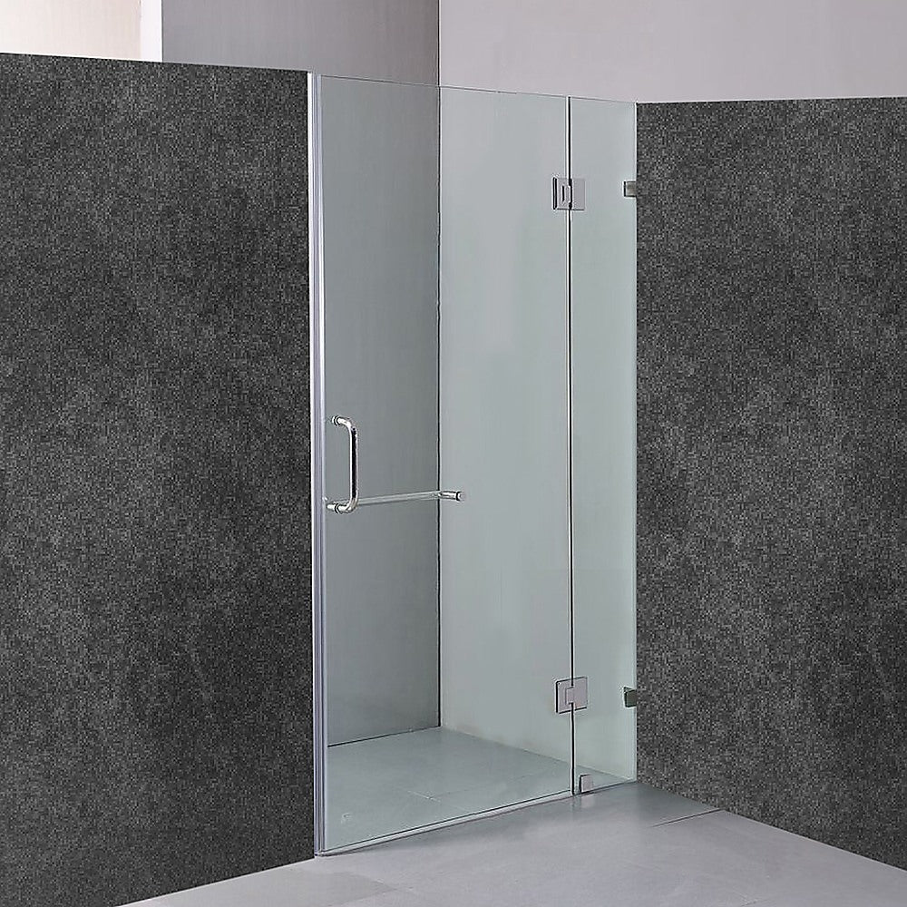 120 x 200cm Wall to Wall Frameless Shower Screen 10mm Glass By Della Francesca - image2