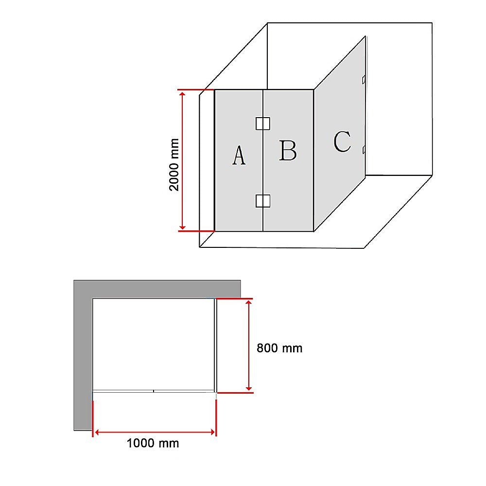 1000 x 800mm Frameless 10mm Glass Shower Screen By Della Francesca - image7