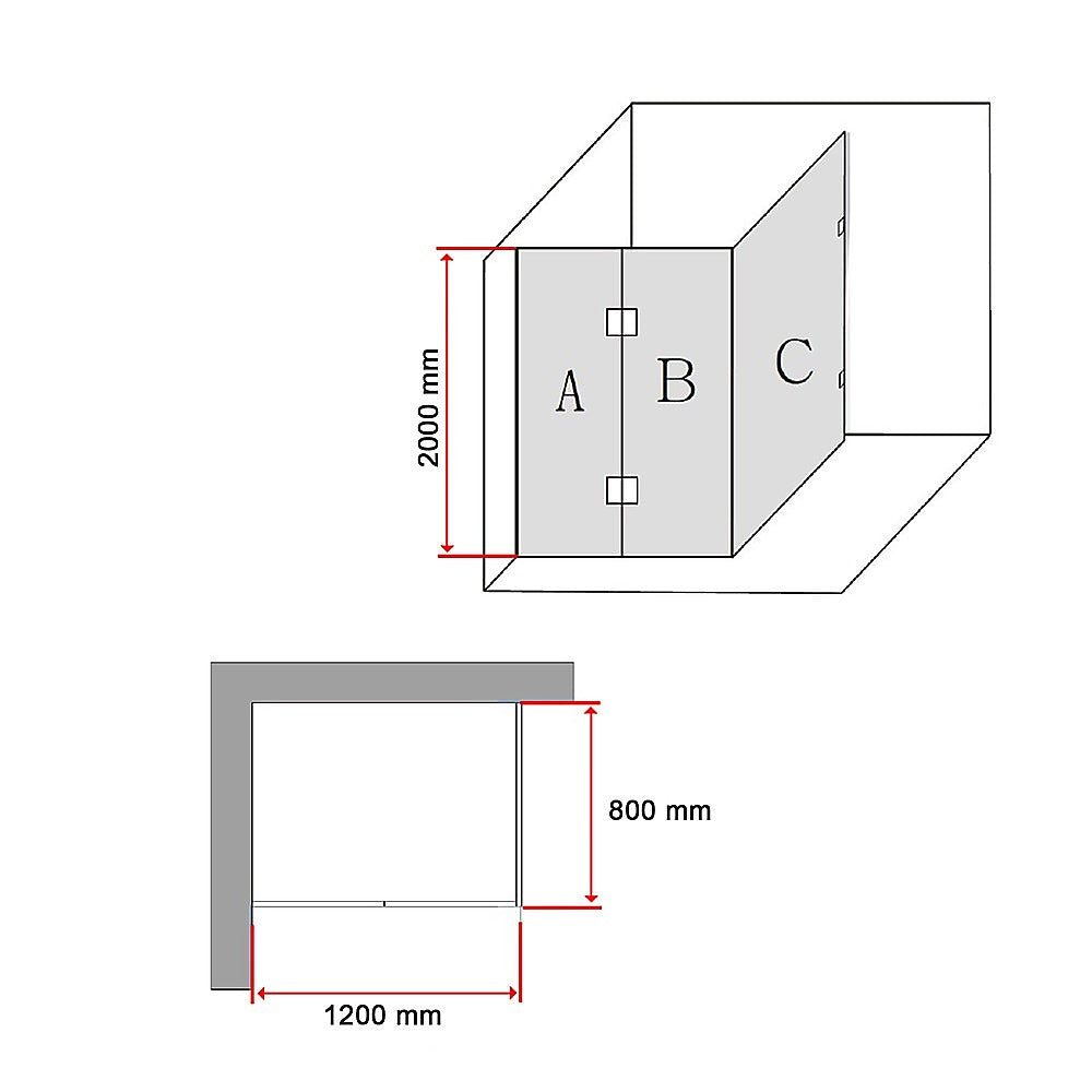 1200 x 800mm Frameless 10mm Glass Shower Screen By Della Francesca - image6