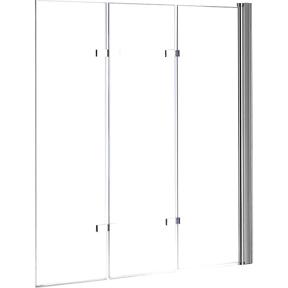 3 Fold Chrome Folding Bath Shower Screen Door Panel 1300mm x 1400mm - image1