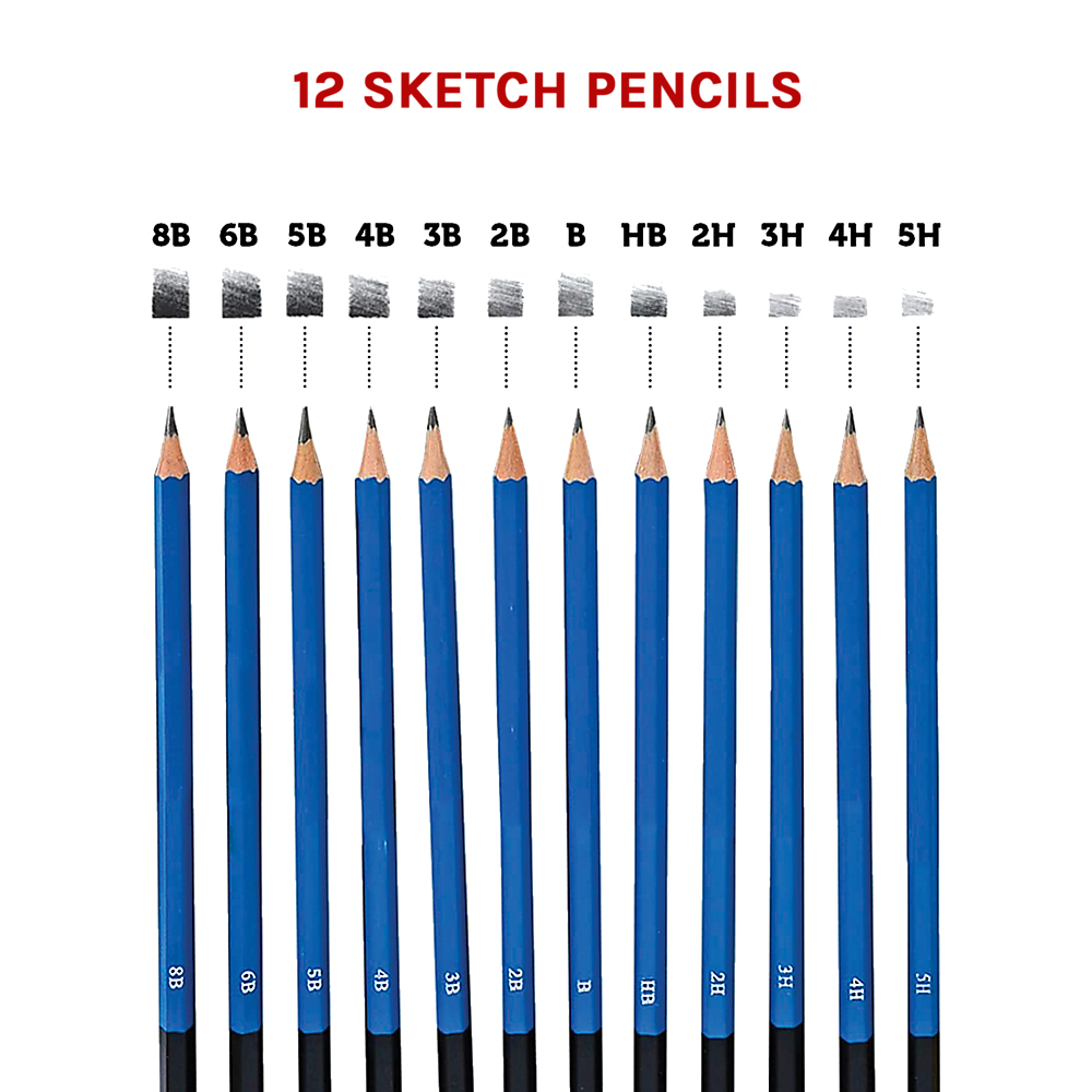 Art Sketch Pencils Oil Drawing Colouring Graphite Charcoal Pencil Set 72pcs/set - image4