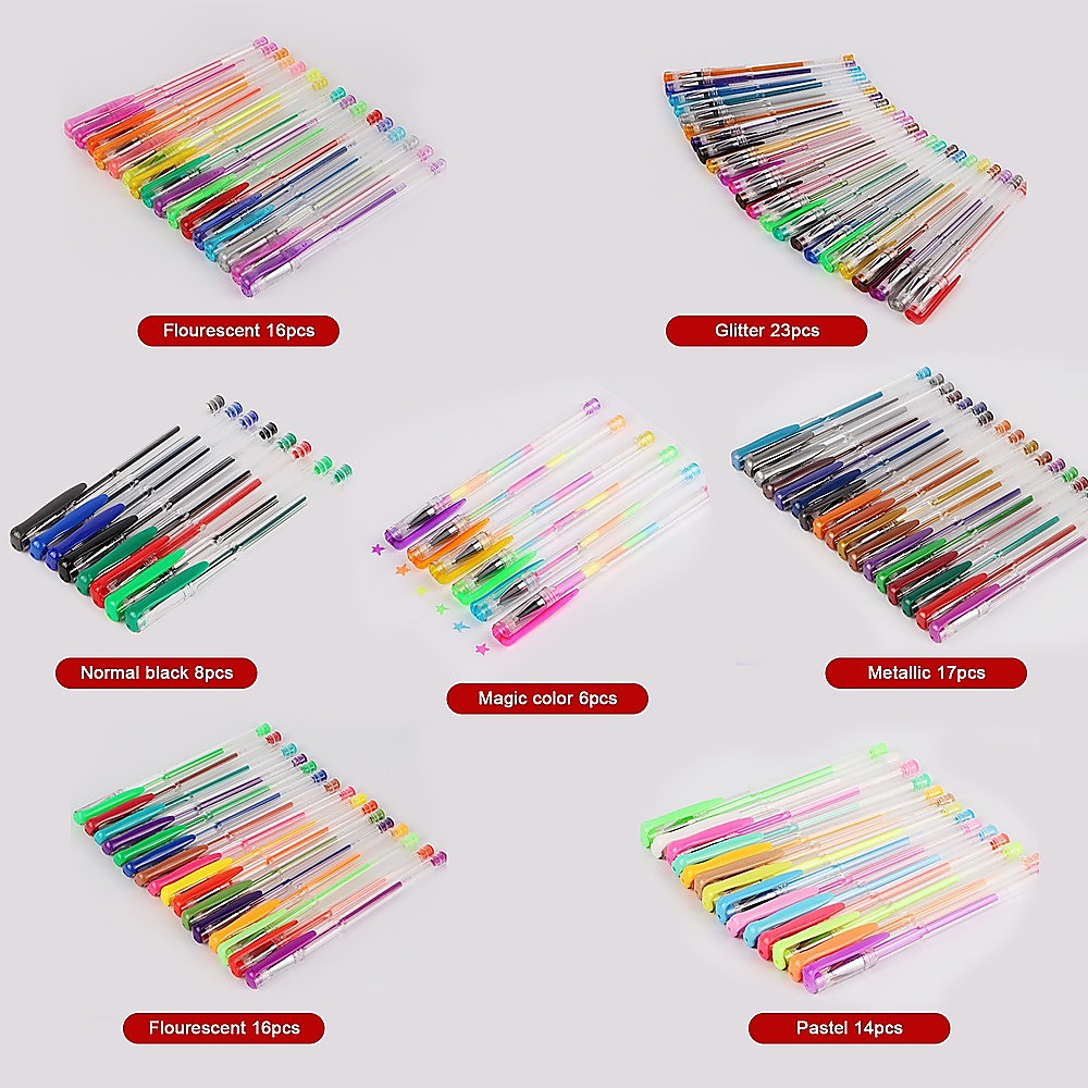 Glitter Gel Pens (100 pack) with 2.5X More Ink - Craft, Kids & Adult Colouring - image4