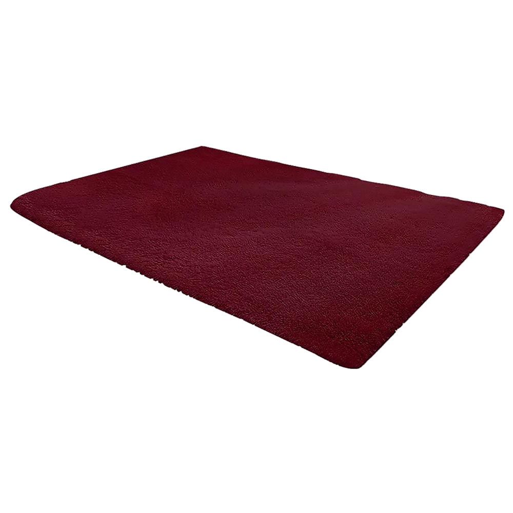 230x200cm Floor Rugs Large Shaggy Rug Area Carpet Bedroom Living Room Mat - Burgundy - image1