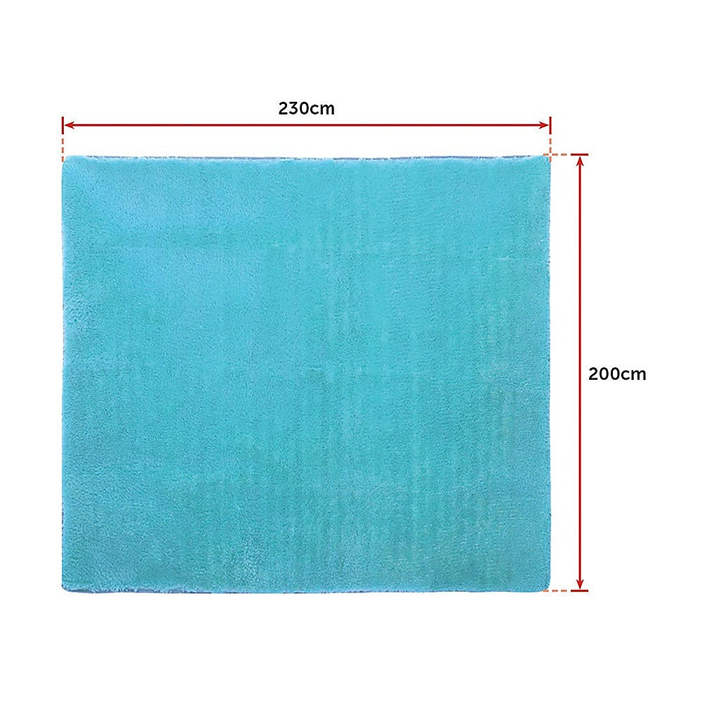 230x200cm Floor Rugs Large Shaggy Rug Area Carpet Bedroom Living Room Mat - Turquoise - image8