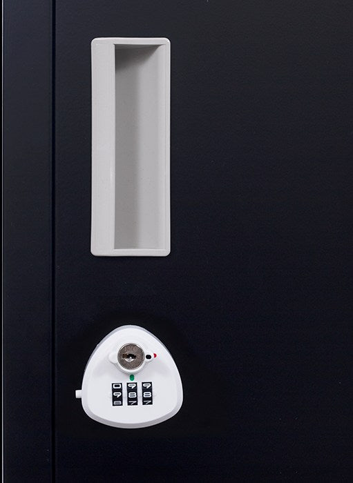 3-Digit Combination Lock One-Door Office Gym Shed Clothing Locker Cabinet Black - image4