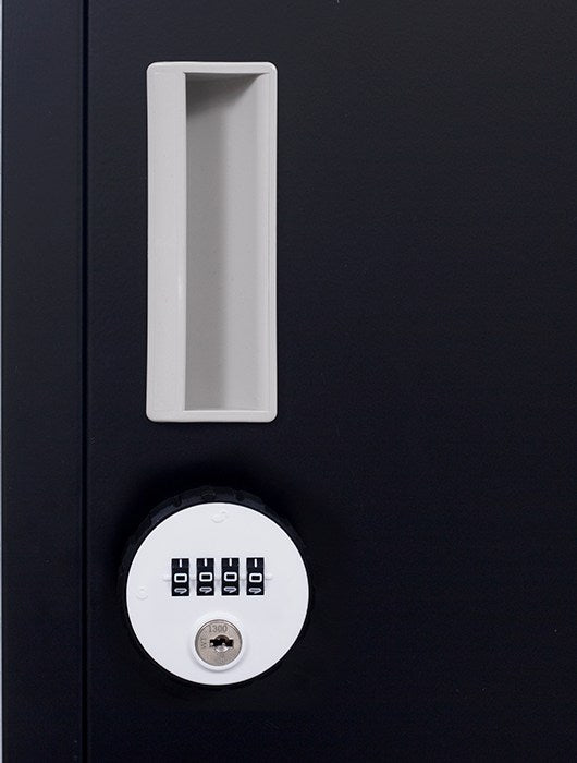 4-Digit Combination Lock One-Door Office Gym Shed Clothing Locker Cabinet Black - image4