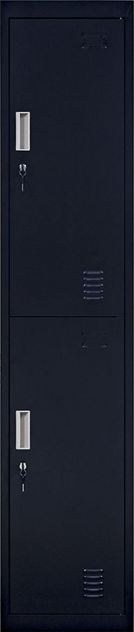 Standard Lock 2-Door Vertical Locker for Office Gym Shed School Home Storage Black - image3