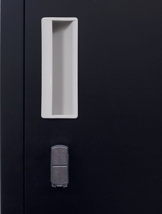 Padlock-operated lock 2-Door Vertical Locker for Office Gym Shed School Home Storage Black - image5