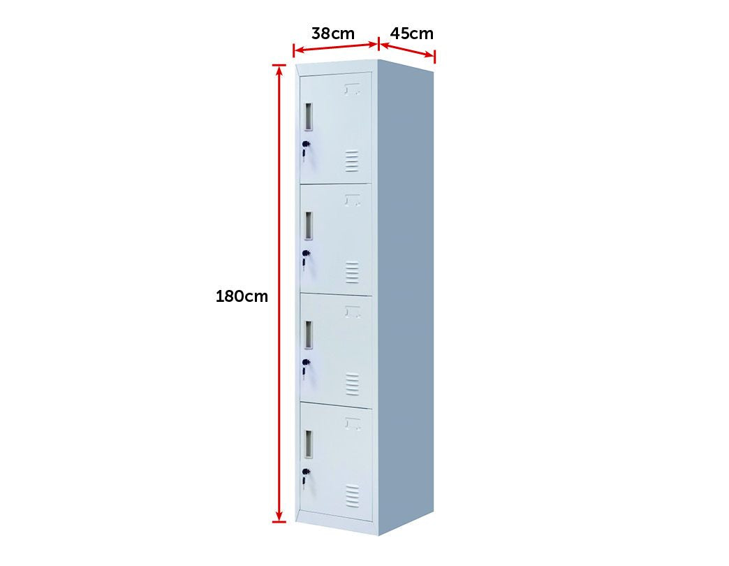 Standard Lock 4 Door Locker for Office Gym Grey - image2