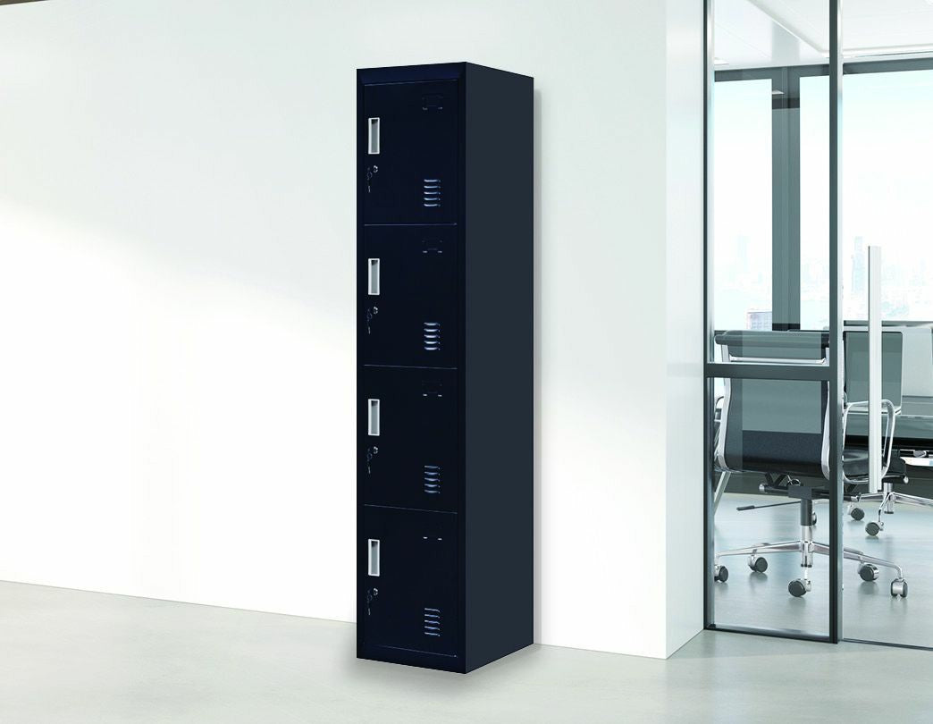 Standard Lock 4-Door Vertical Locker for Office Gym Shed School Home Storage Black - image15