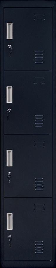 Standard Lock 4-Door Vertical Locker for Office Gym Shed School Home Storage Black - image5