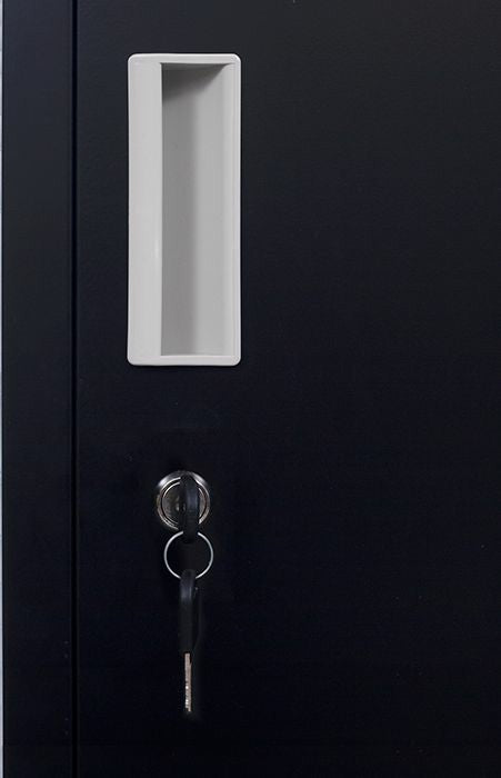 Standard Lock 4-Door Vertical Locker for Office Gym Shed School Home Storage Black - image6