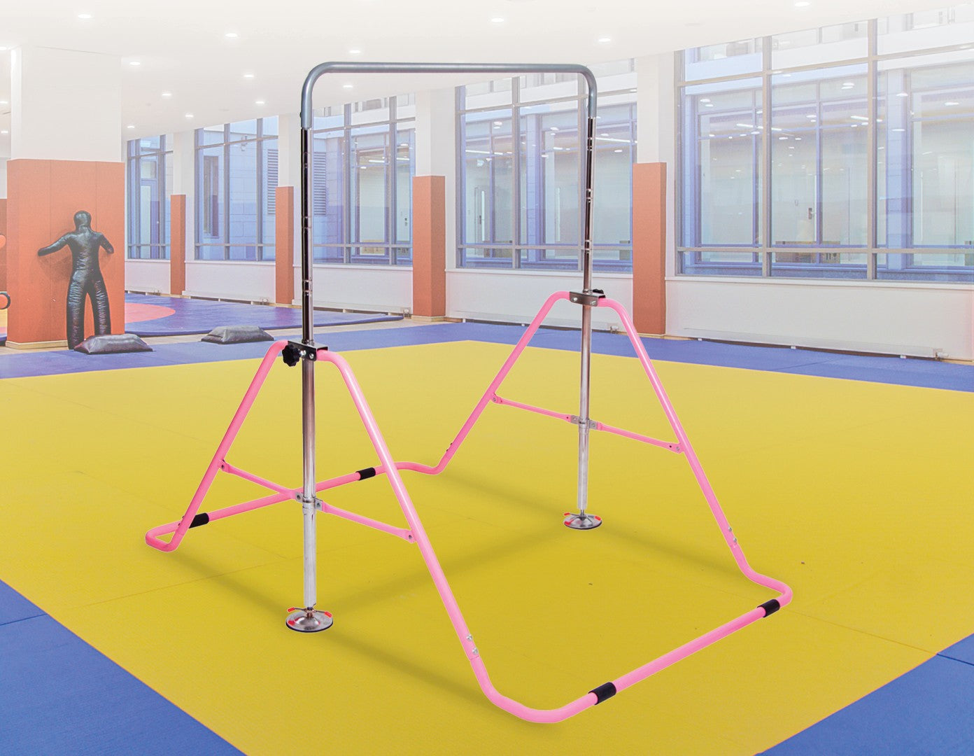 Kids Gymnastics Bars Training Horizontal Bar Monkey Kip Bar Pink - image9