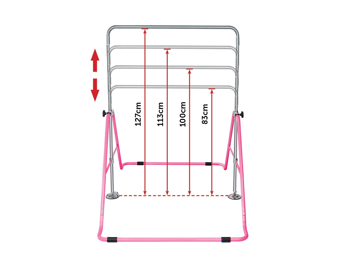 Kids Gymnastics Bars Training Horizontal Bar Monkey Kip Bar Pink - image3