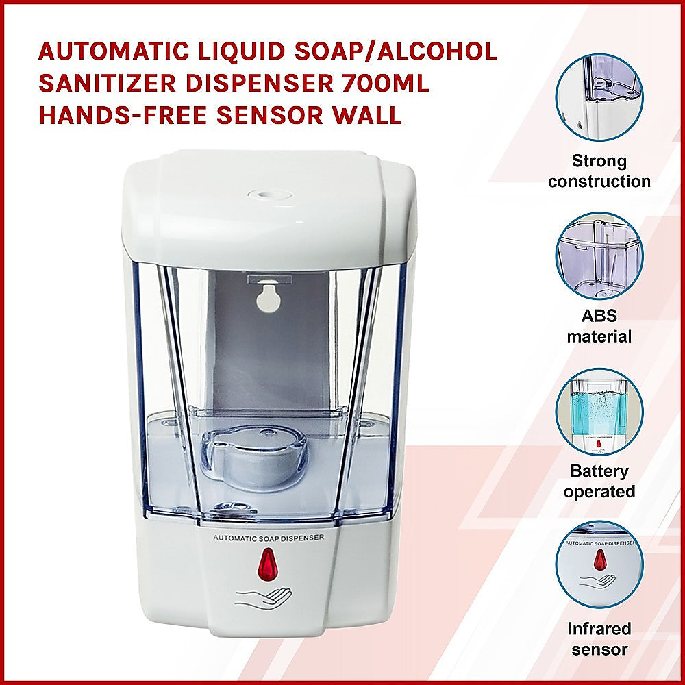 Automatic Liquid Soap/Alcohol Sanitizer Dispenser 700ML Hands-Free Sensor Wall - image3