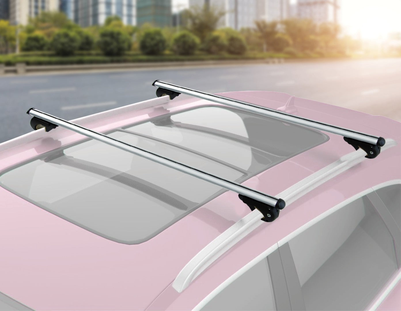 Universal Car Top Roof Rail Rack Cross Bar Aluminium Lockable 1350MM - image6